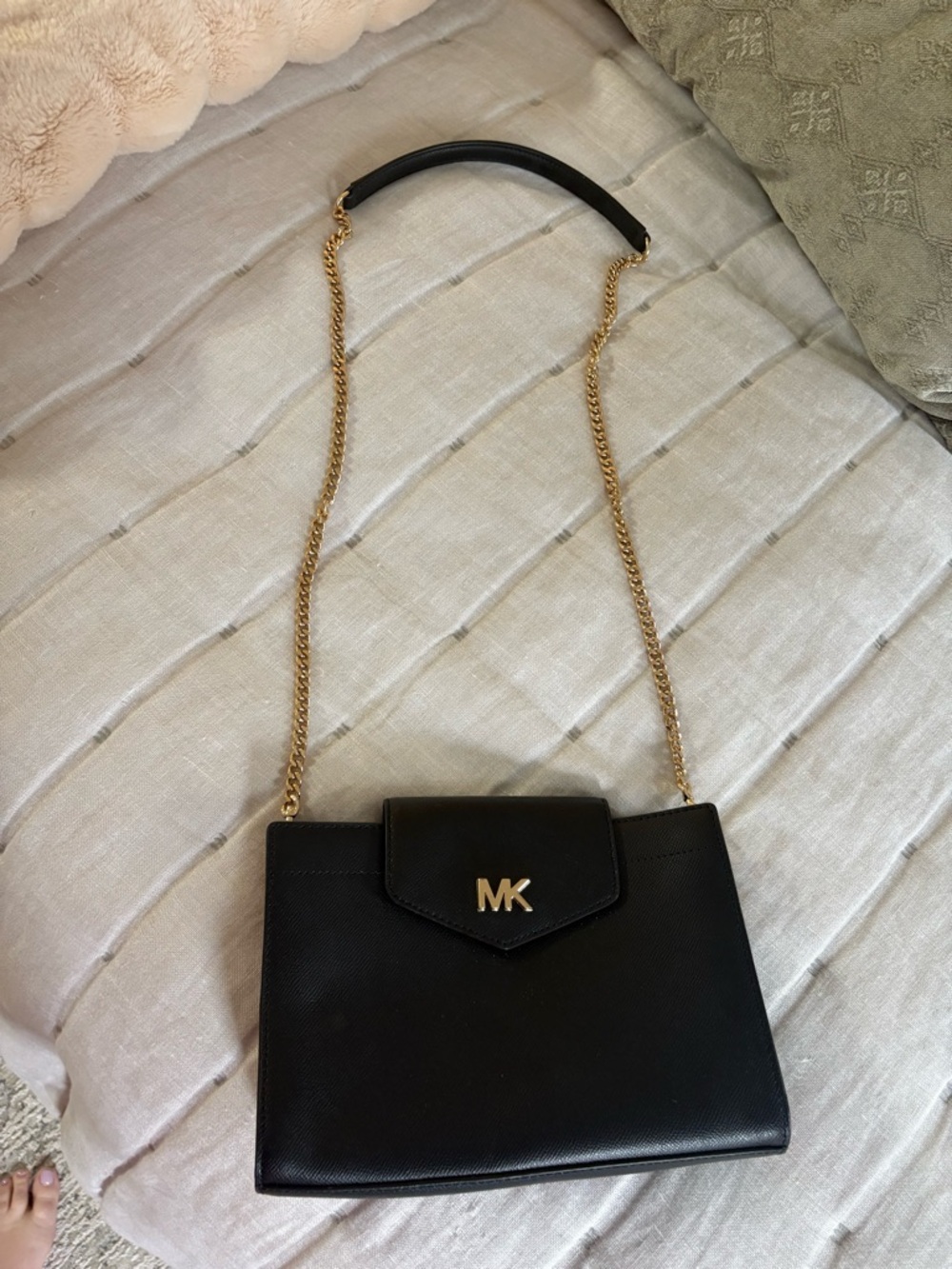 Michael Kors Black Crossbody Bag with Gold Chain